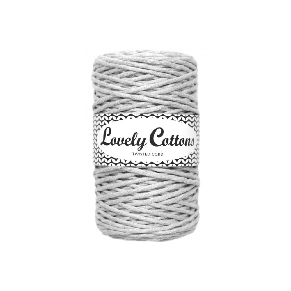 JASNY SZARY Lovely Cottons Skręcany 3mm
